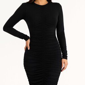 SWF Black Ruched Bodycon Maxi Dress NWT Sample Estimated Size Small